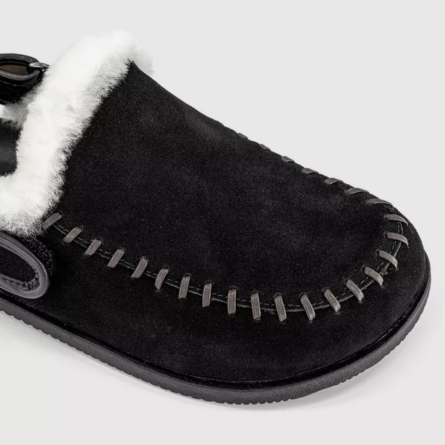 Finn Warm Lined Mules Black Suede