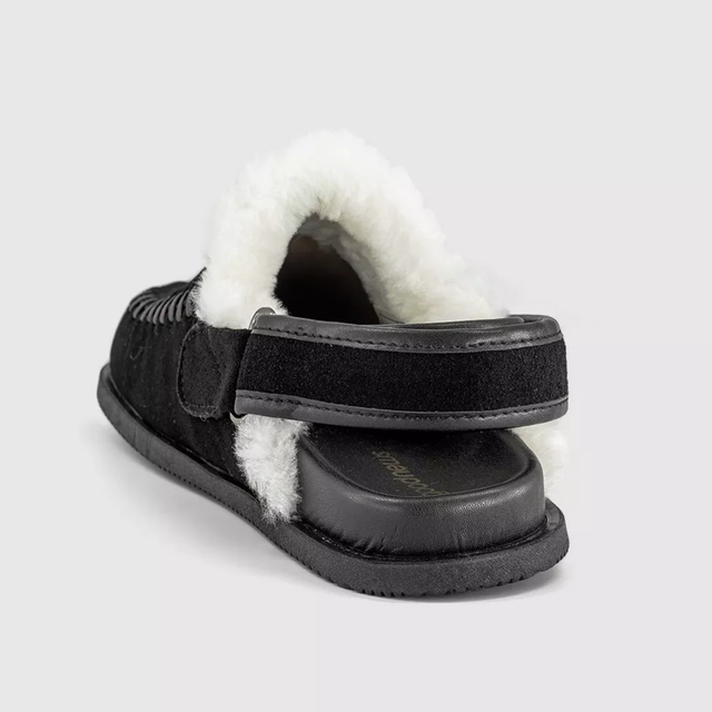 Finn Warm Lined Mules Black Suede