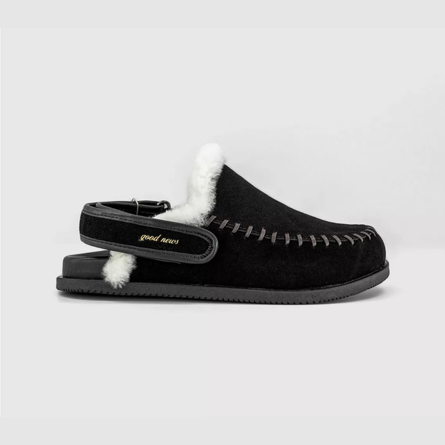 Finn Warm Lined Mules Black Suede