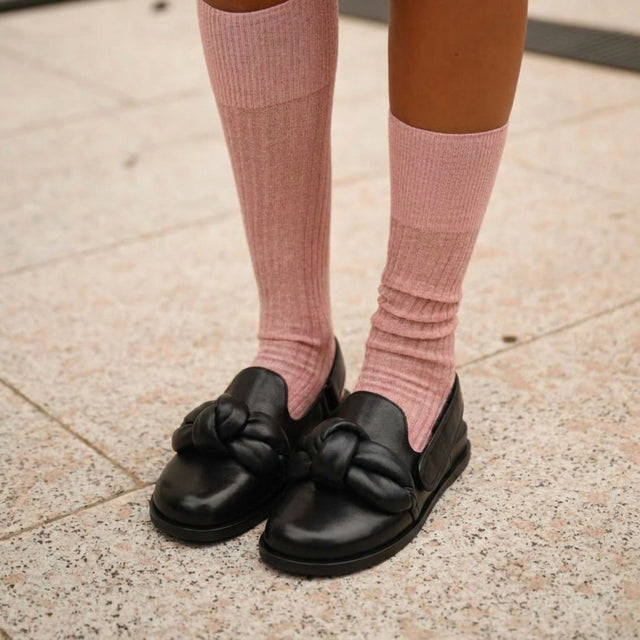 Franca Pretzel Mule Black Leather