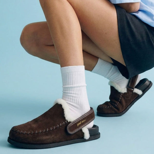 Finn Warm Lined Mules Brown Suede