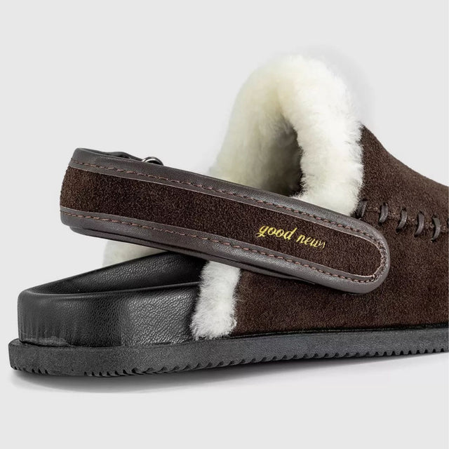 Finn Warm Lined Mules Brown Suede