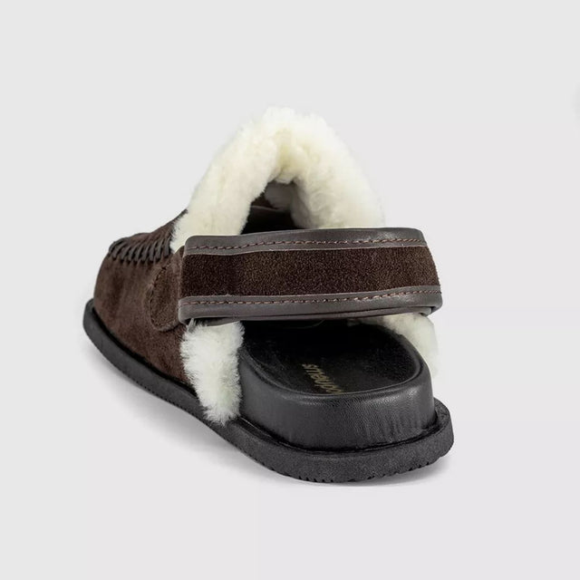 Finn Warm Lined Mules Brown Suede