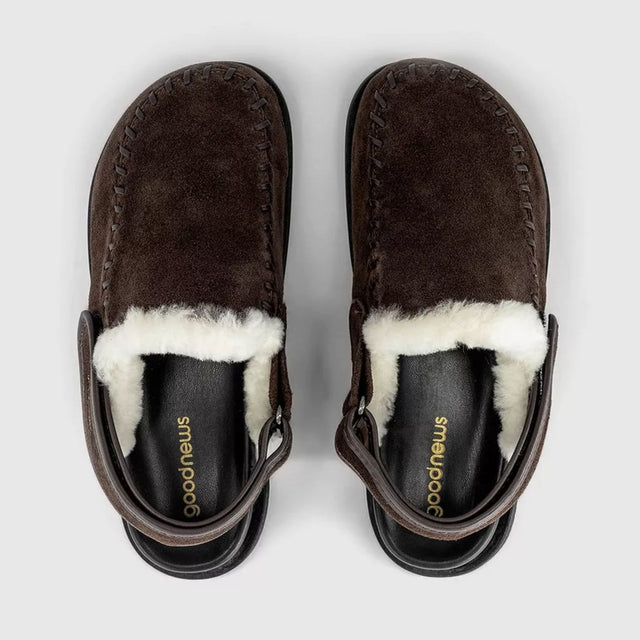 Finn Warm Lined Mules Brown Suede