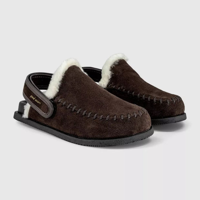 Finn Warm Lined Mules Brown Suede