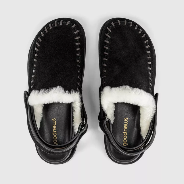 Finn Warm Lined Mules Black Suede