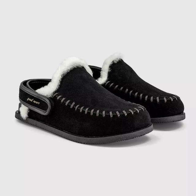 Finn Warm Lined Mules Black Suede